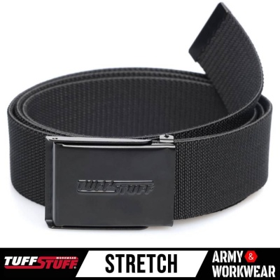 Tuffstuff-Proflex-Stretch-Black-Mens-Belt-tough-Webbing-One-Size-Width-37mm